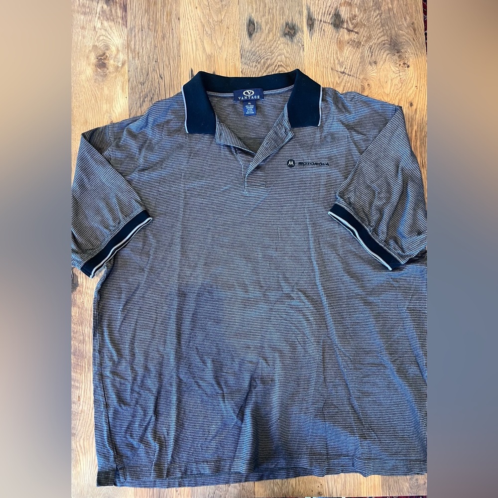 Navy and Gray Men's Polo Shirt